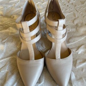 Sole Society Women's Beige Strappy Heels